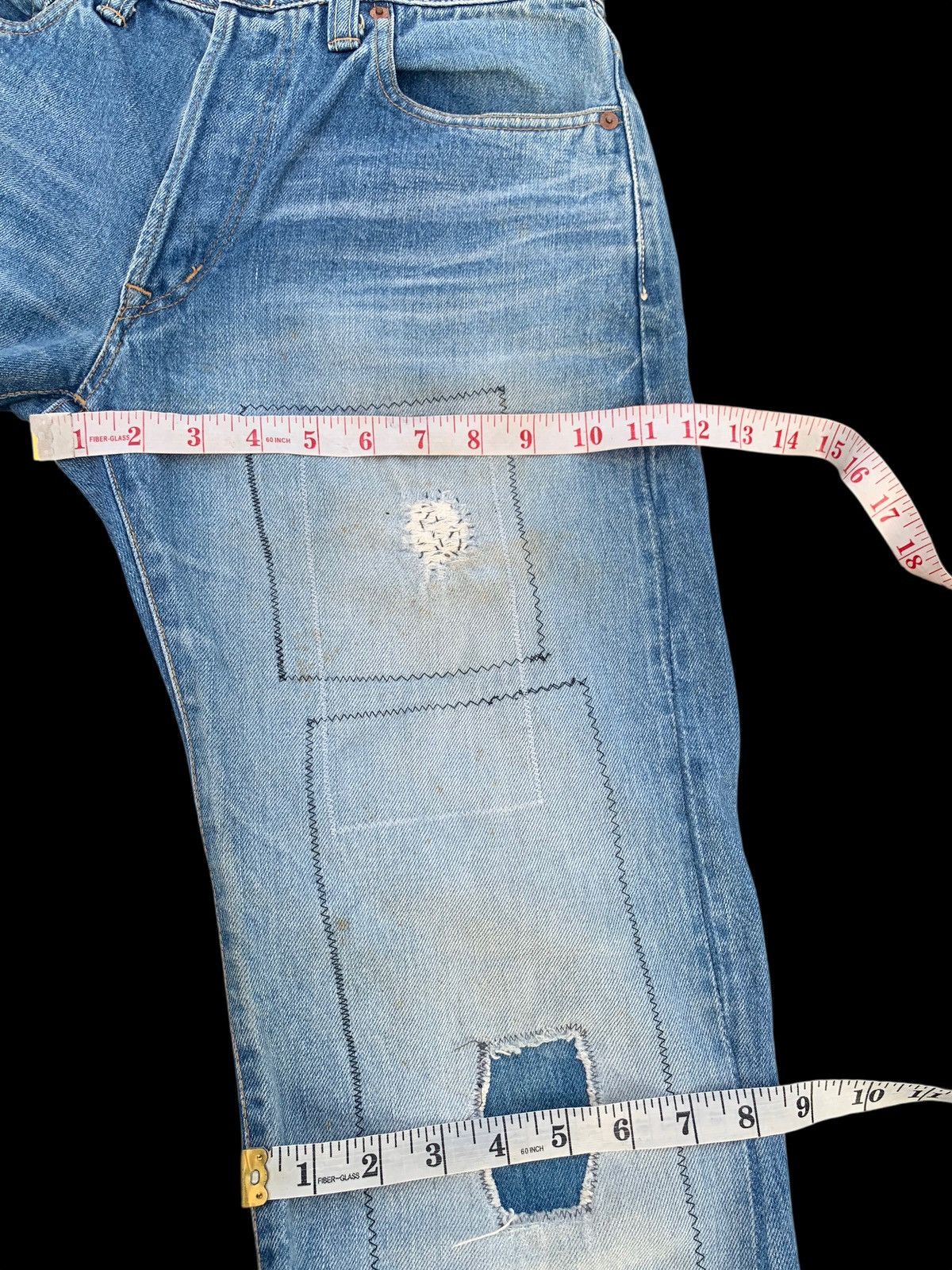 Kapital VINTAGE BLUE BLUE JAPAN INDIGO SELVEDGE DISTRESSED DENIM Size US 28 / EU 44 - 17 Thumbnail