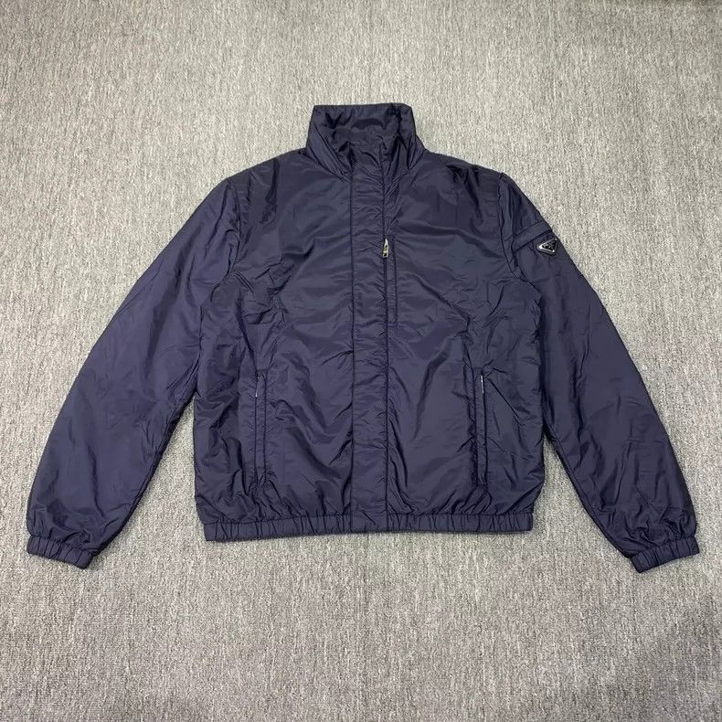 Prada Prada Dark blue triangle logo nylon cotton jacket 2501-Next Size US L / EU 52-54 / 3 - 1 Thumbnail
