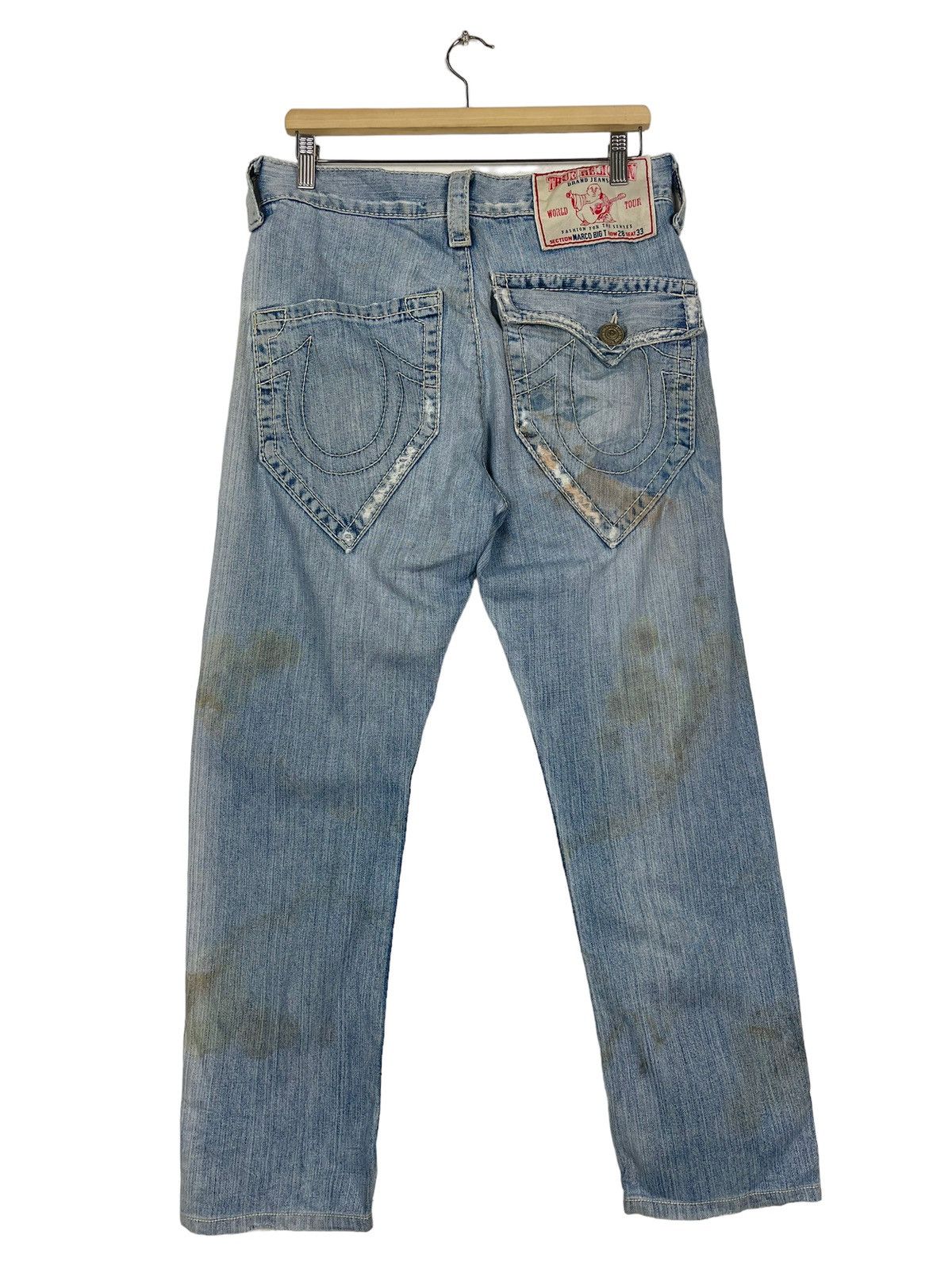 If Six Was Nine 🔥TRUE RELIGION MADE IN USA DISTRESSED RIPPED JEANS Size US 32 / EU 48 - 12 Thumbnail
