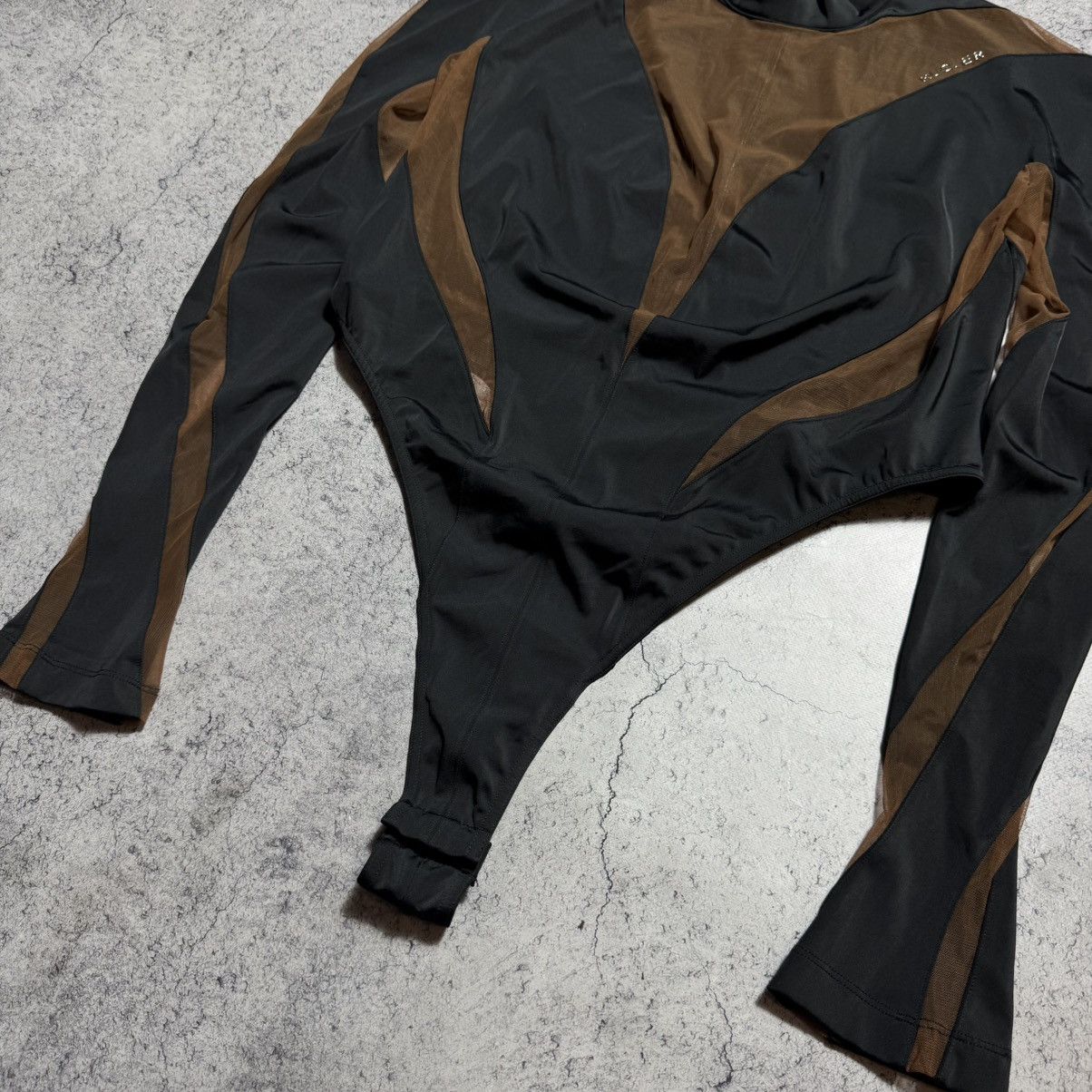 H&M × Mugler Rare Mugler X H&M Black Mesh Panel Bodysuit Size XL / US 12-14 / IT 48-50 - 5 Thumbnail