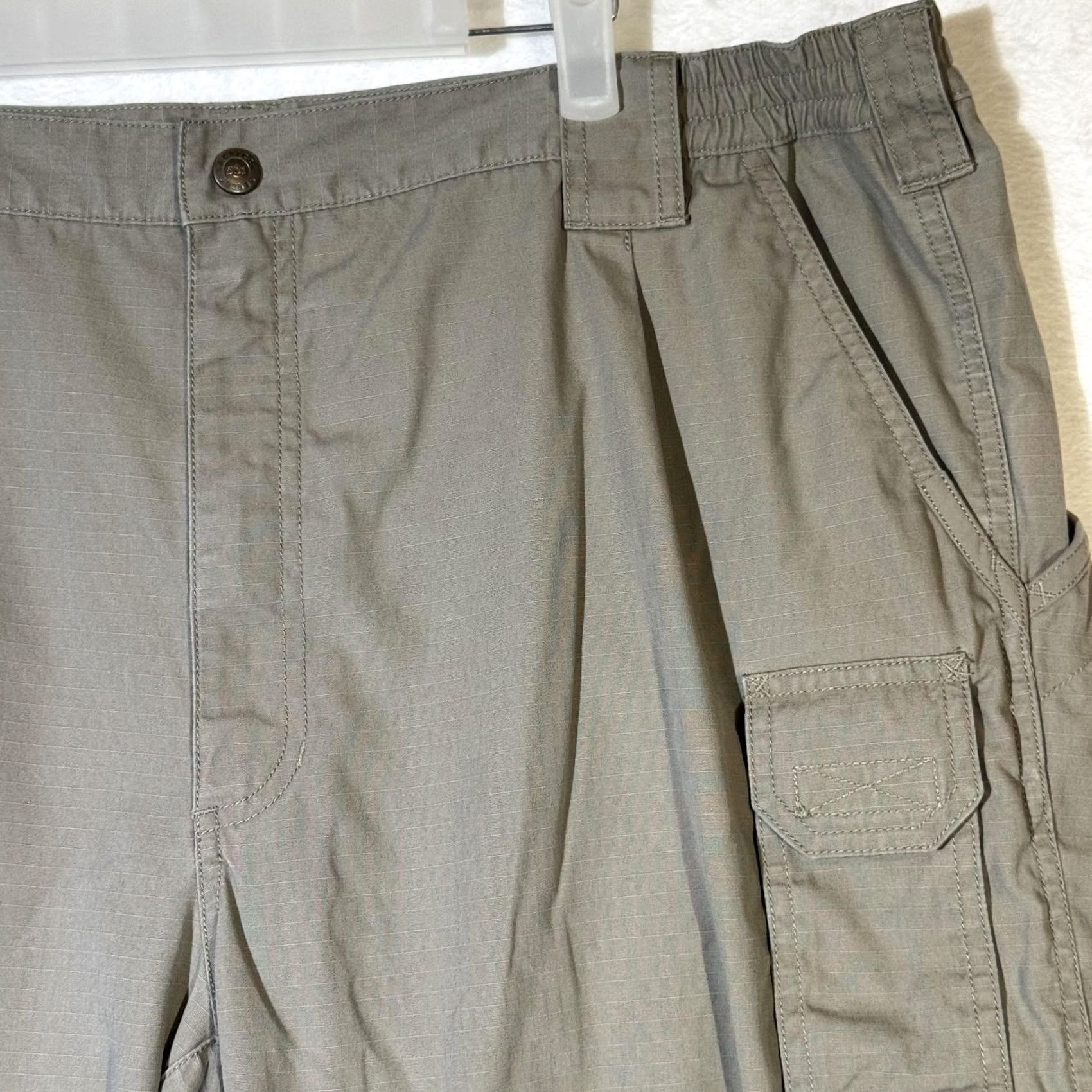 Vintage 5.11 Tactical Cargo Pants Mens 42x30 Taupe Ripstop Elastic Waist Multi Pocket Cargo Pants Mens 42x30 Taupe Ripstop Elastic Waist Pockets Size US 42 / EU 58 - 6 Thumbnail