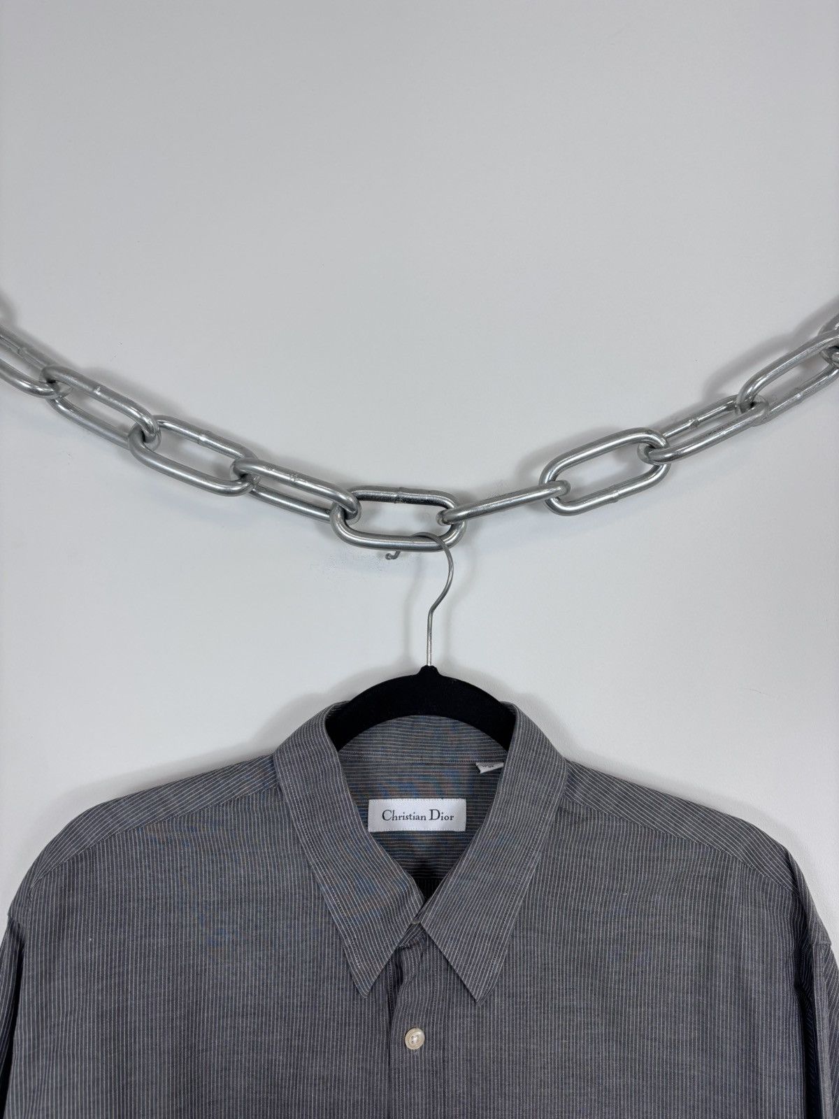 Christian Dior Monsieur Vintage Christian Dior Men’s Grey Striped Button Up Shirt Size US L / EU 52-54 / 3 - 7 Thumbnail