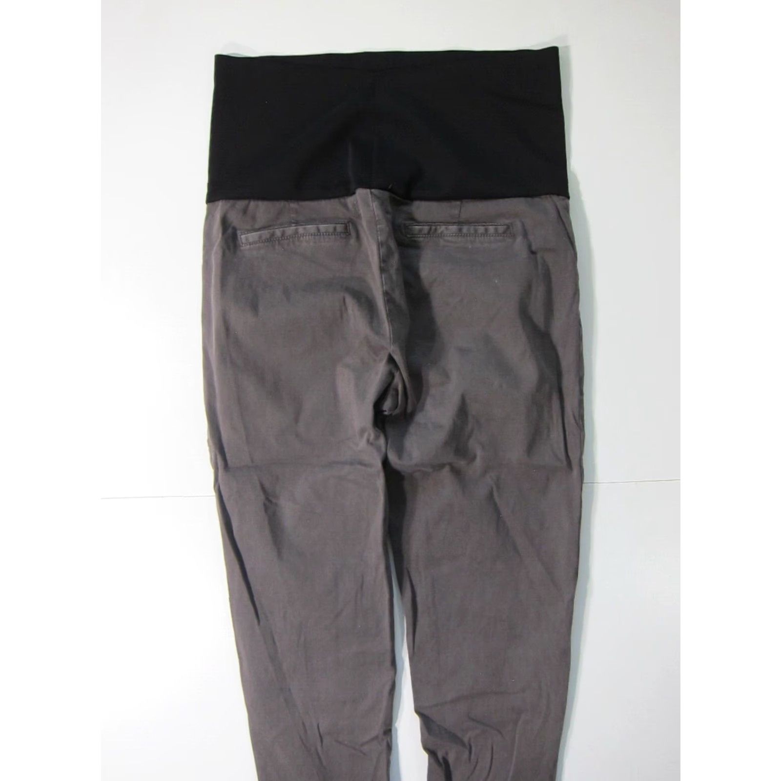 Vintage Lila Ryan Chino Pant Women 10 Maternity Rayon Stretch Grey Black 30" Waist 27" Inseam Regular/Relaxed Tapered Front Pull On Size 32" / US 10 / IT 46 - 6 Thumbnail