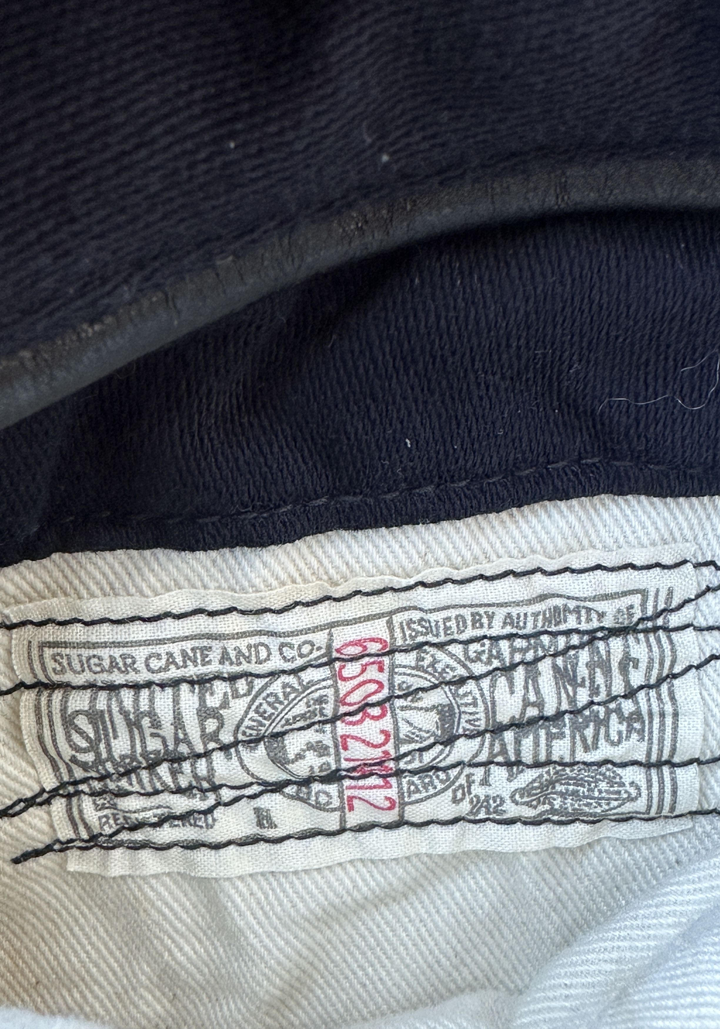 Sugar Cane Striped blanket lined 9.5oz Navy Yellow MOLESKIN VEST Size US L / EU 52-54 / 3 - 9 Thumbnail