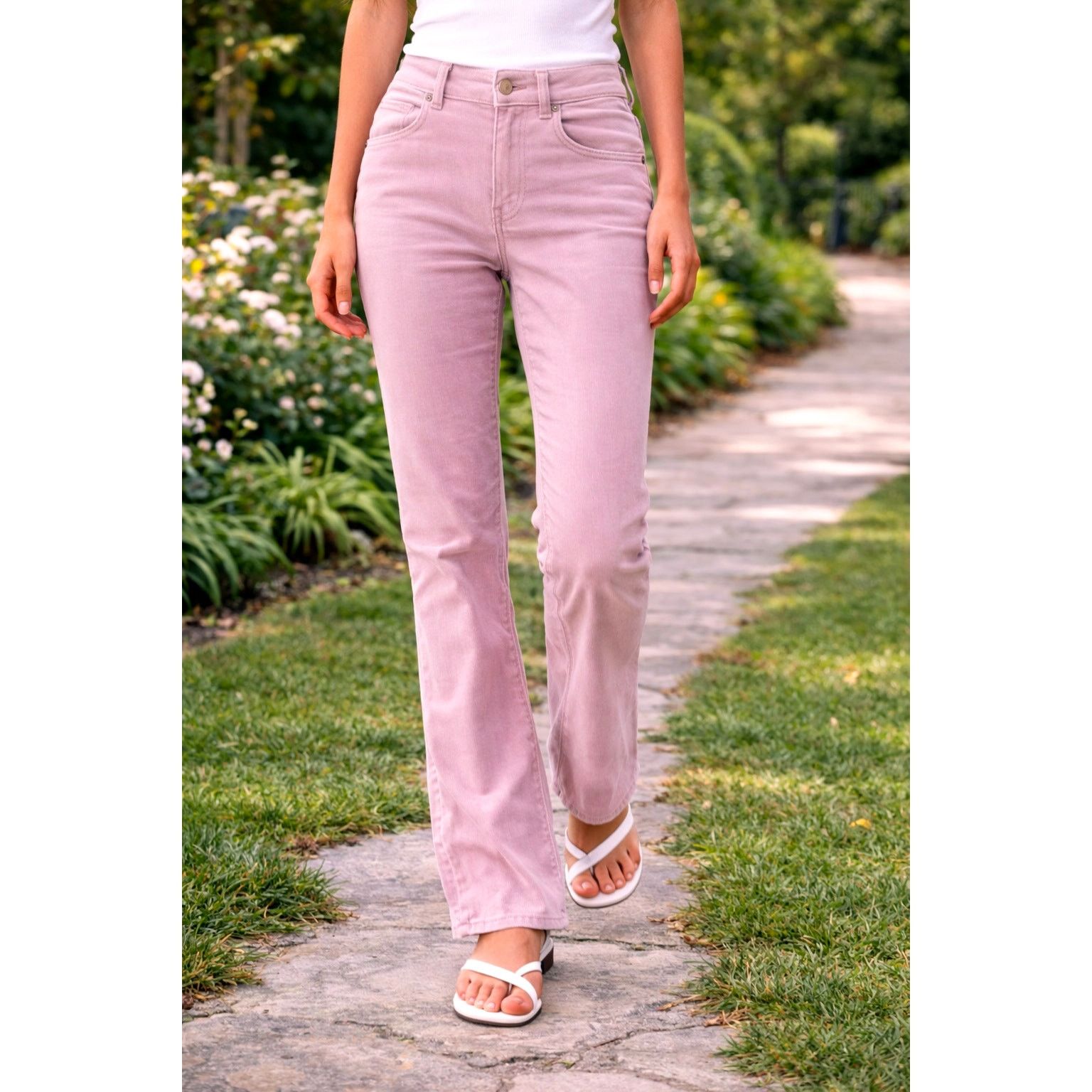 Free People Free People CRVY Karma Cord Flare Jeans Lilac Smoke S Size 28" / US 6 / IT 42 - 1 Thumbnail