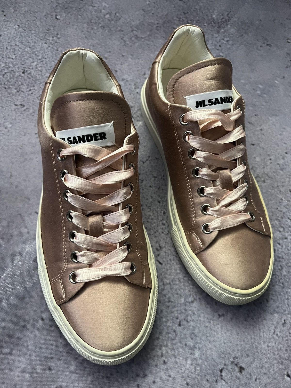 Jil Sander Satin Low Top Sneakers