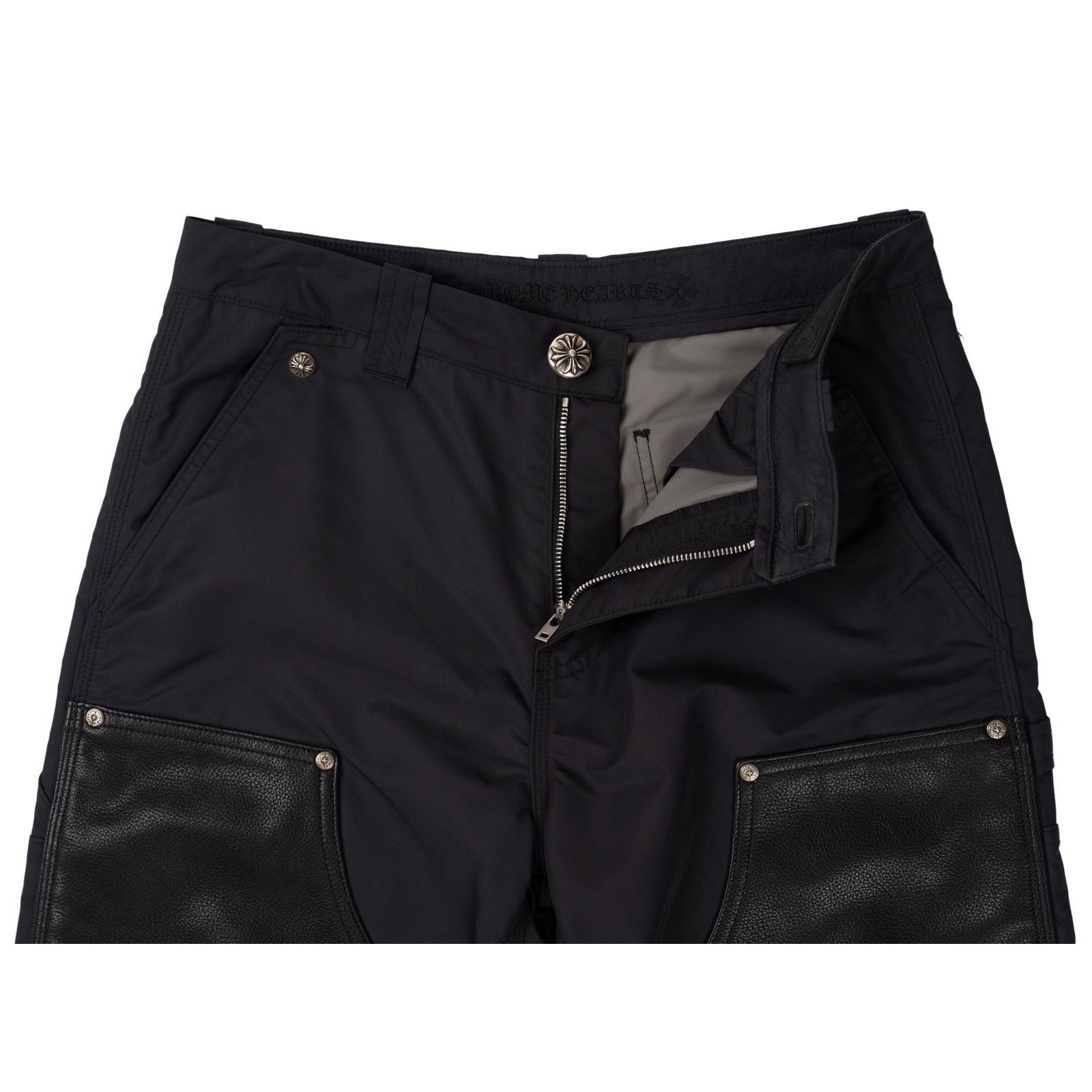 Chrome Hearts Leather Double Knee Nylon Carpenter Pants 'Black' Size US 38 / EU 54 - 3 Thumbnail