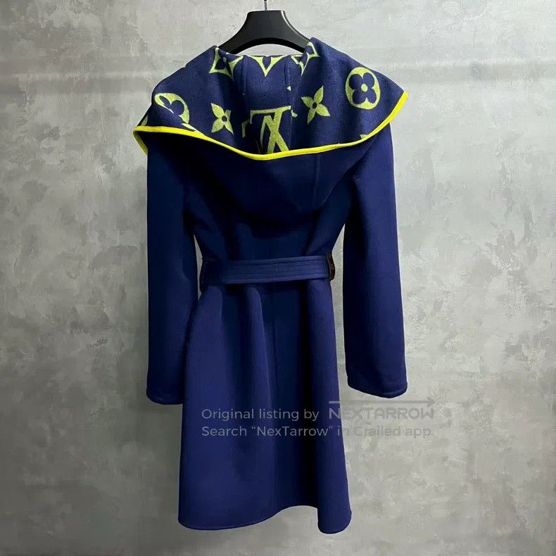 Louis Vuitton Louis Vuitton Dark Blue Wrap Tie Hooded Coat Size M / US 6-8 / IT 42-44 - 2 Thumbnail