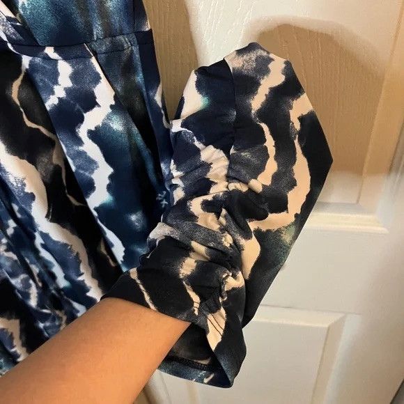 BCBGeneration BCBGeneration Blue Tie-Dye Print Jumpsuit Size L Size 30" / US 8 / IT 44 - 4 Thumbnail