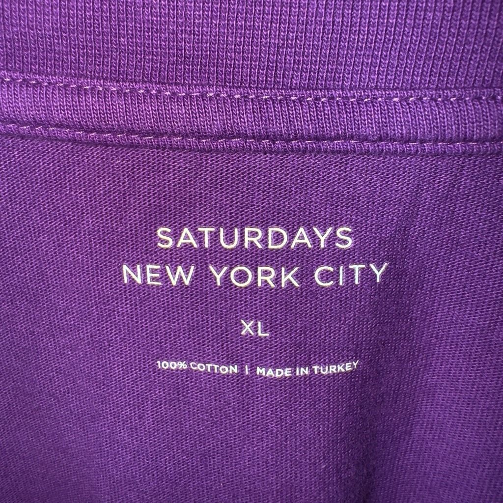 Saturdays NYC Saturdays New York Mockneck Long Sleeve T-Shirt Sz XL in Purple Size US XL / EU 56 / 4 - 3 Thumbnail