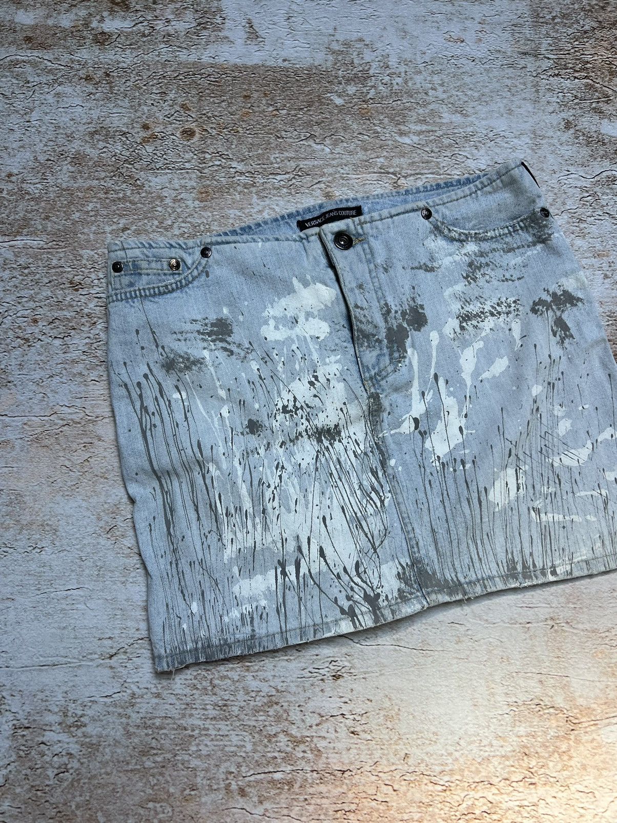 Versace Jeans Couture Versace jeans couture vintage painted denim mini skirt Size 28" / US 6 / IT 42 - 2 Thumbnail