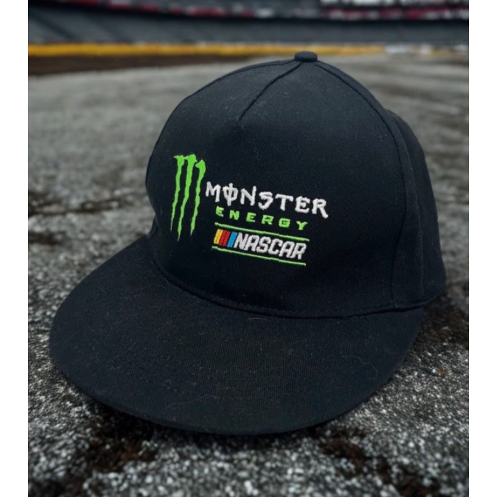 NASCAR Monster Energy NASCAR Snapback Hat Black Green Logo Cap NWOT Adjustable Hat Size ONE SIZE - 3 Thumbnail