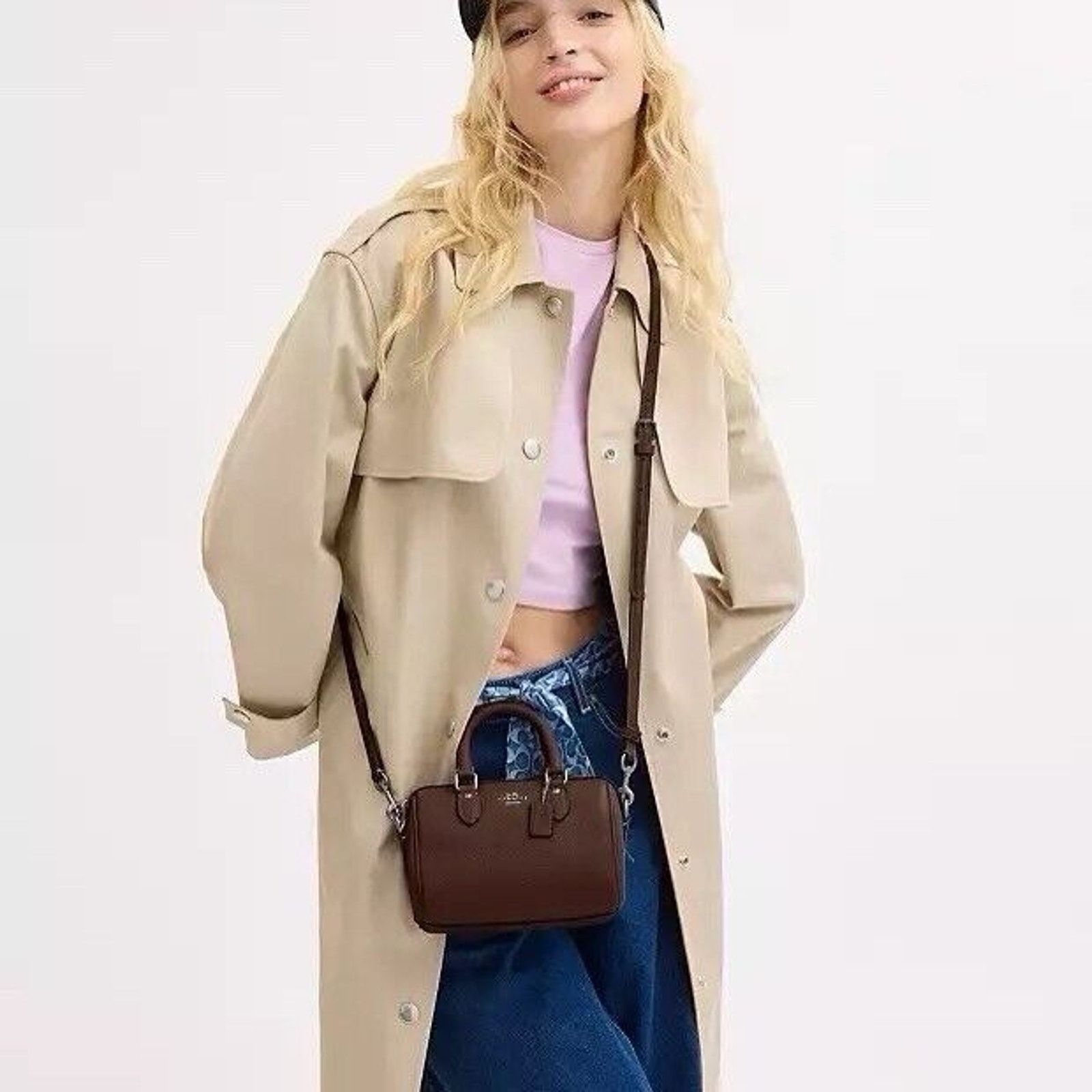 Coach NWT Coach Mini Rowan Crossbody/Satchel Silver/Maple CW328 Size ONE SIZE - 7 Thumbnail