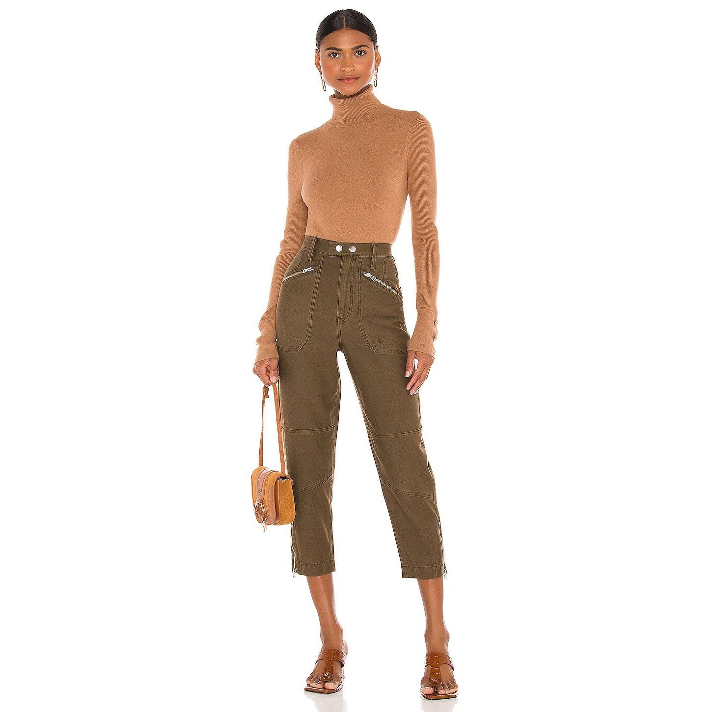 Frame Frame Moto Zip Crop Pants in Washed Army | Size 24 Size 25" / US 0 / IT 36 - 6 Thumbnail