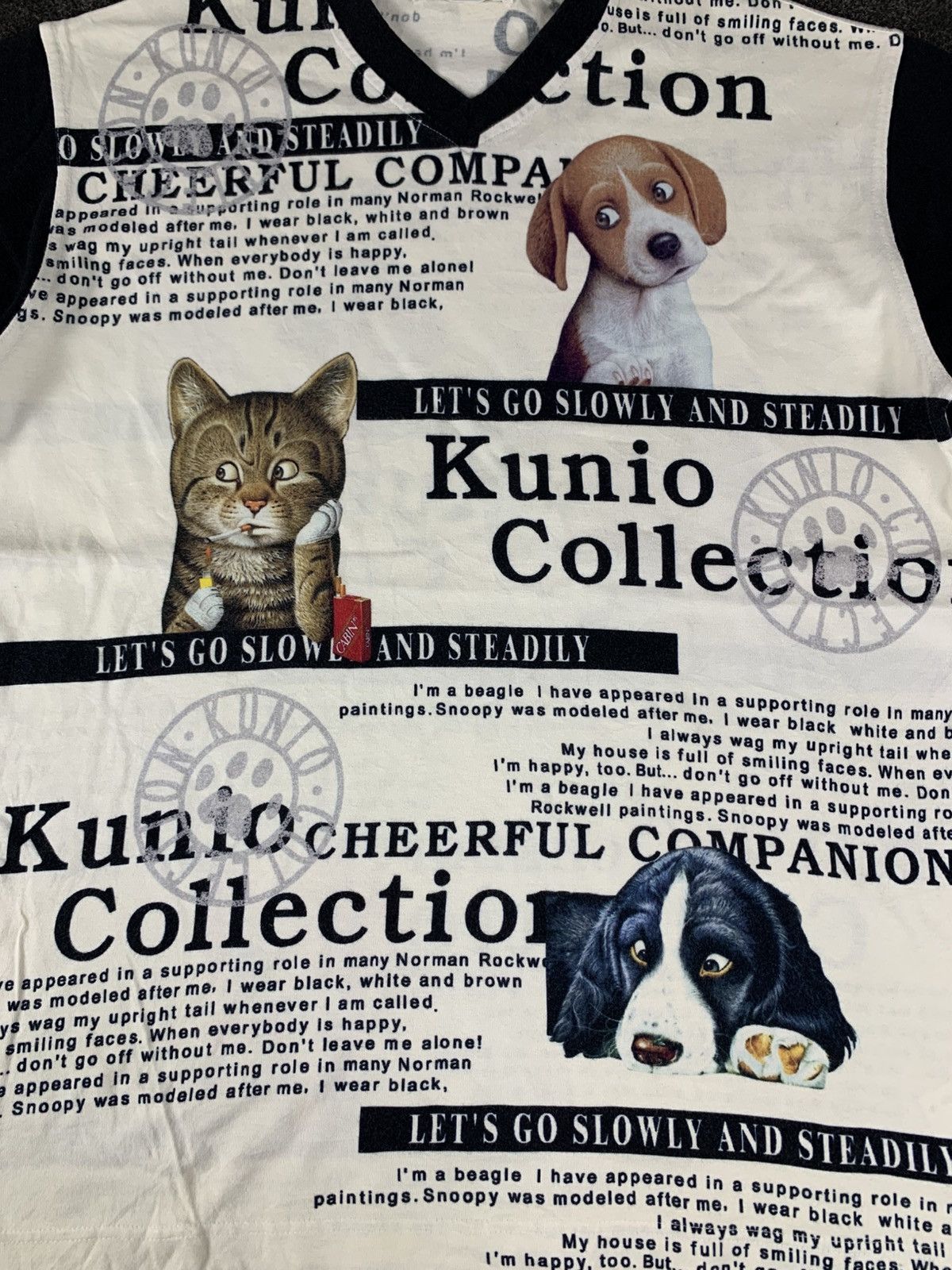 Japanese Brand Vintage Kunio Collection All-Over Print V-Neck T-Shirt Size US M / EU 48-50 / 2 - 4 Thumbnail