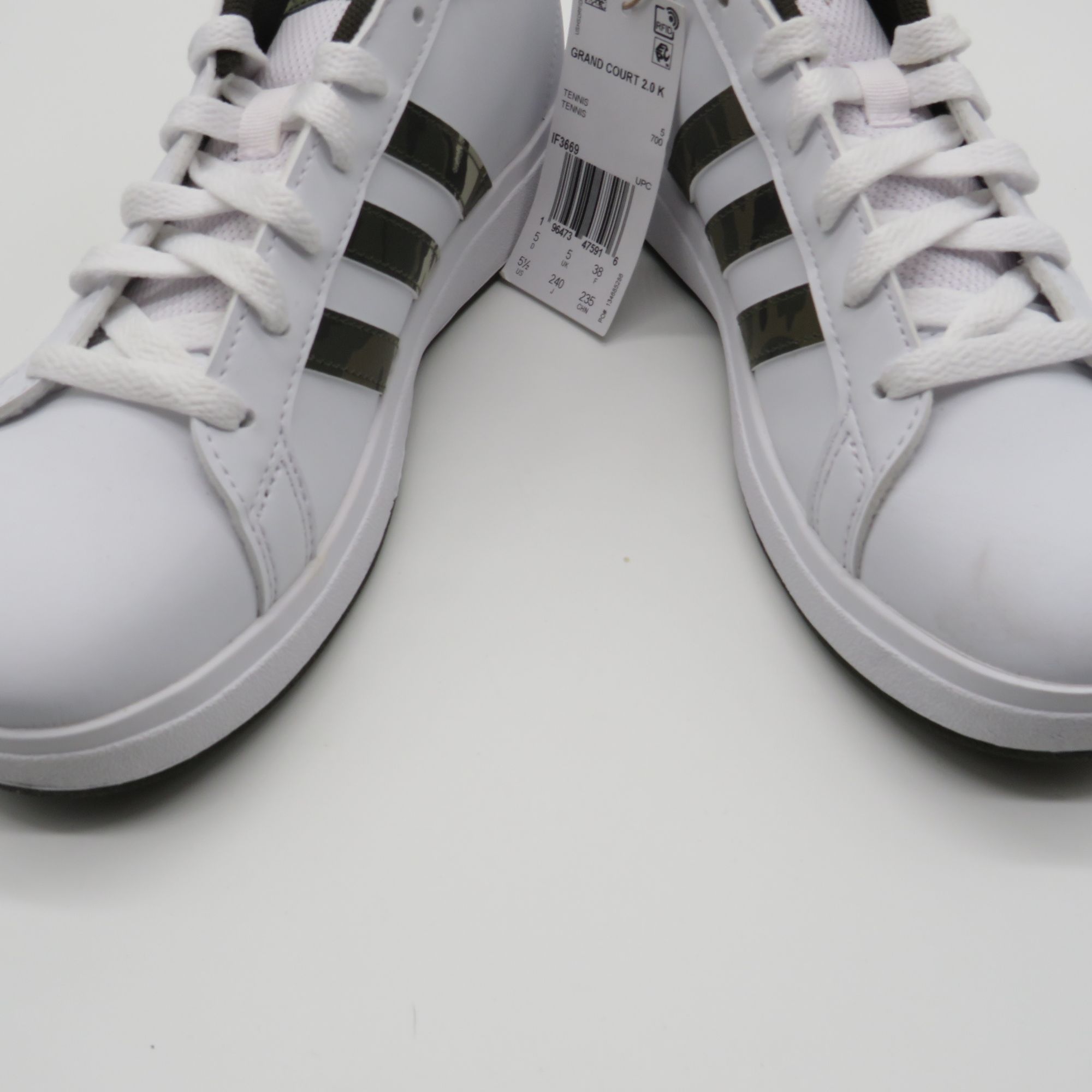 Adidas Adidas Grand Court 2.0 Women's White Sneakers 5.5 Camo Stri Size US 5.5 / IT 35.5 - 3 Thumbnail