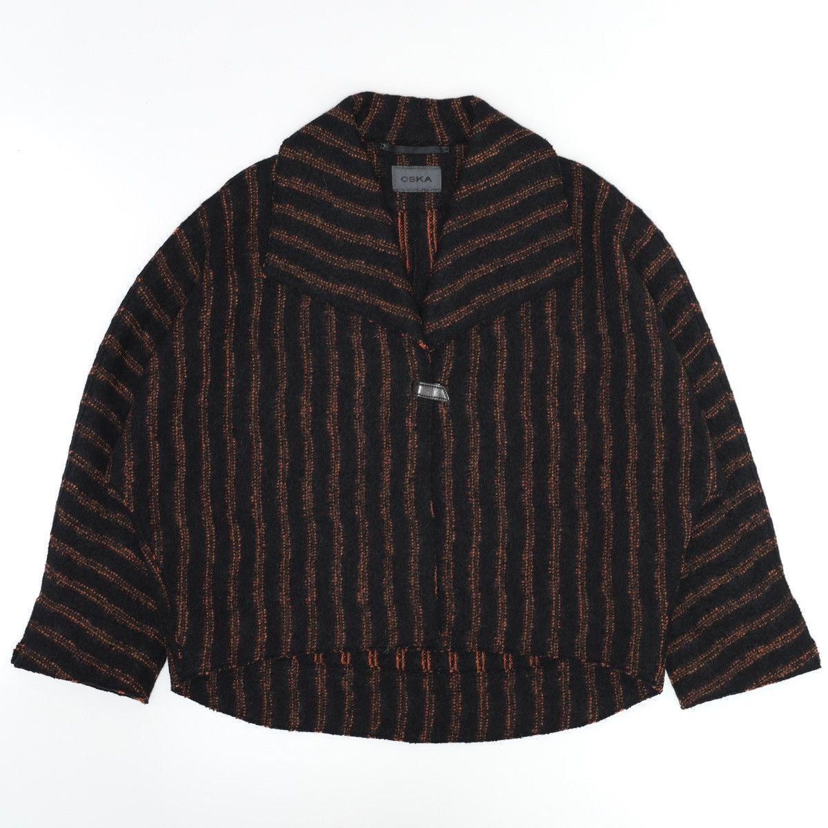 OSKA Oska Boiled Moessmer Striped Wool Jacket Abukir Cape Coat Size M / US 6-8 / IT 42-44 - 1 Thumbnail