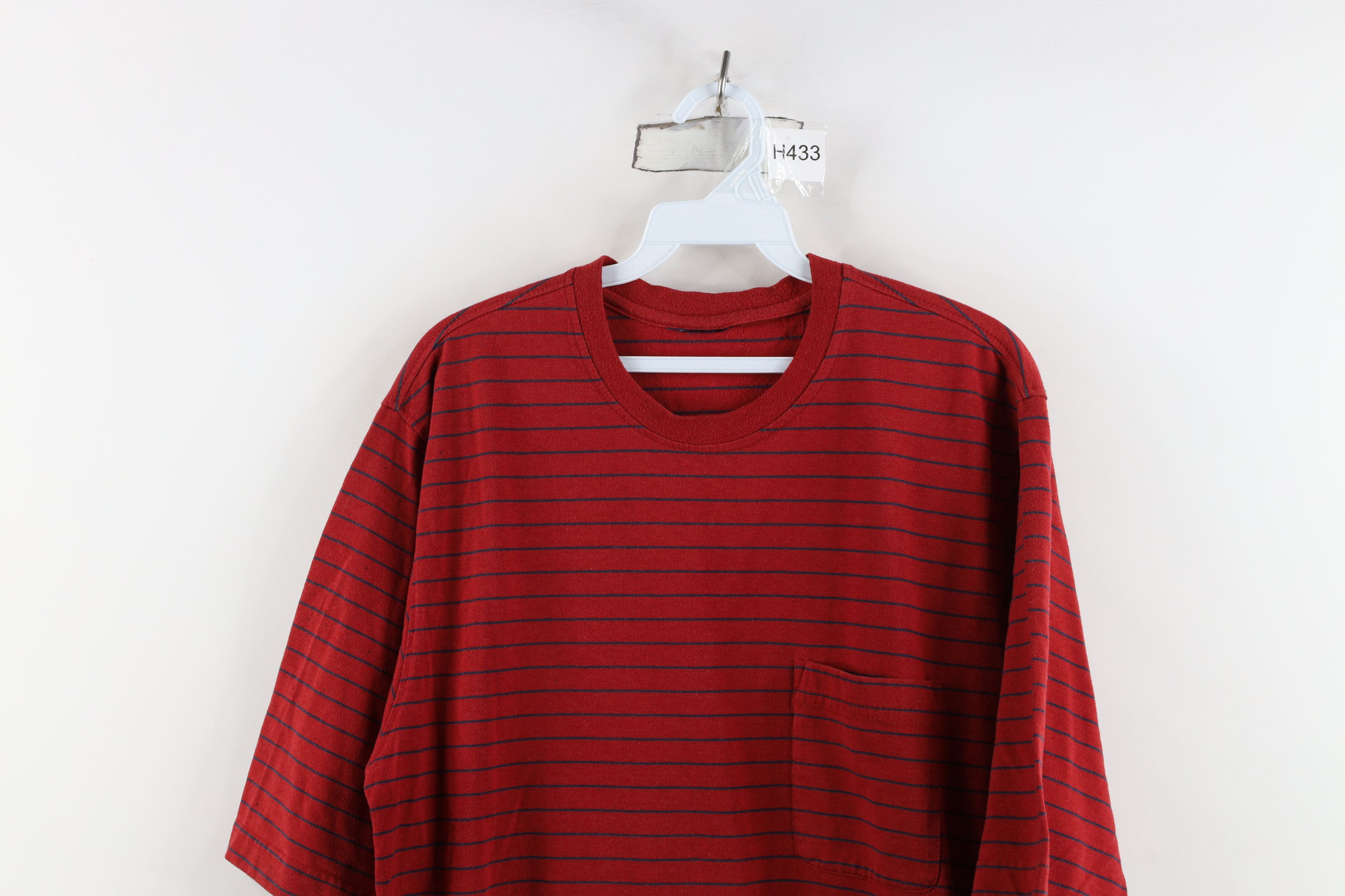 Vintage Vintage 90s Streetwear Striped Short Sleeve T-Shirt Red Size US M / EU 48-50 / 2 - 2 Thumbnail