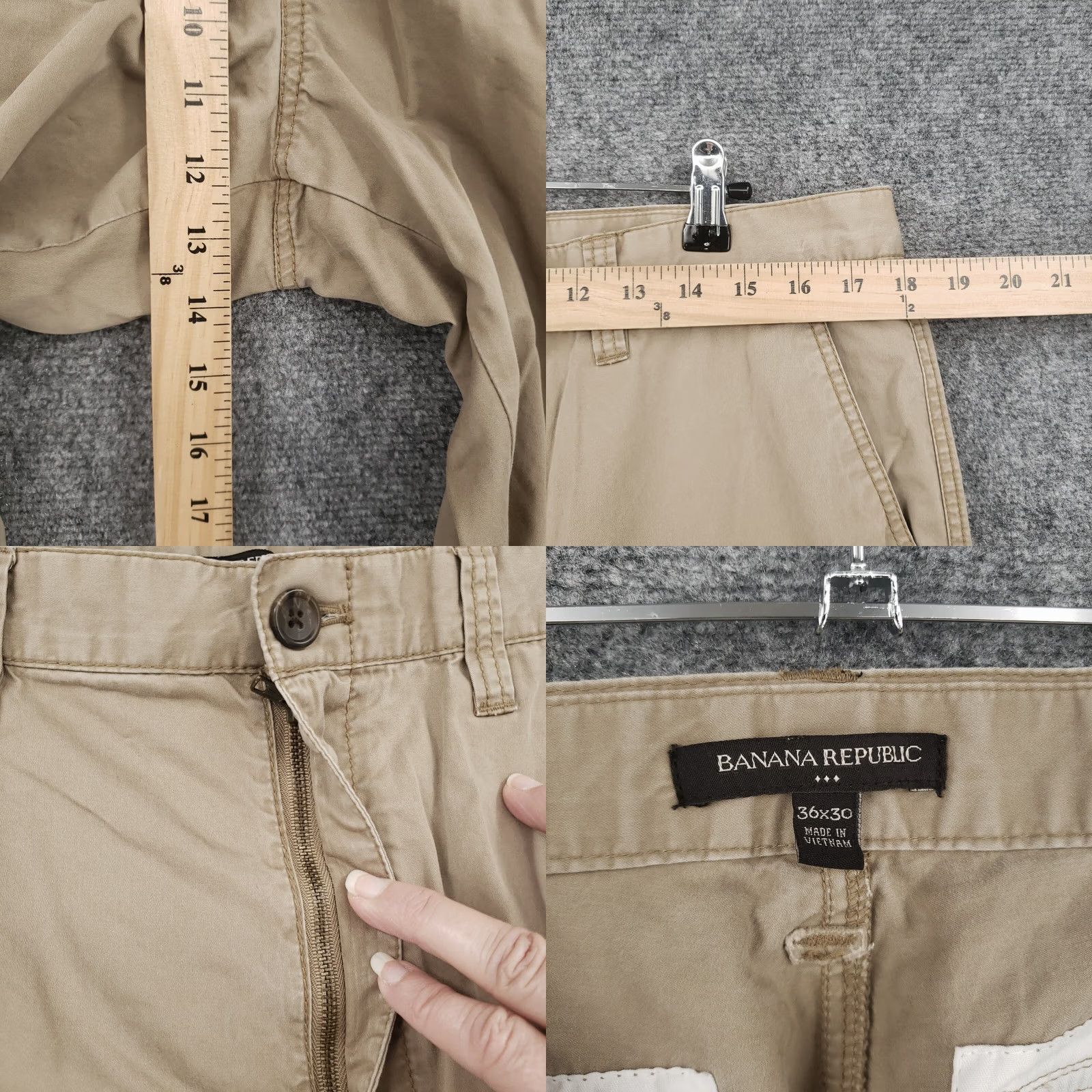 Banana Republic Banana Republic Pants Mens Cargo Utility Beige Straight Leg Flat Front 36x30 Size US 36 / EU 52 - 8 Thumbnail