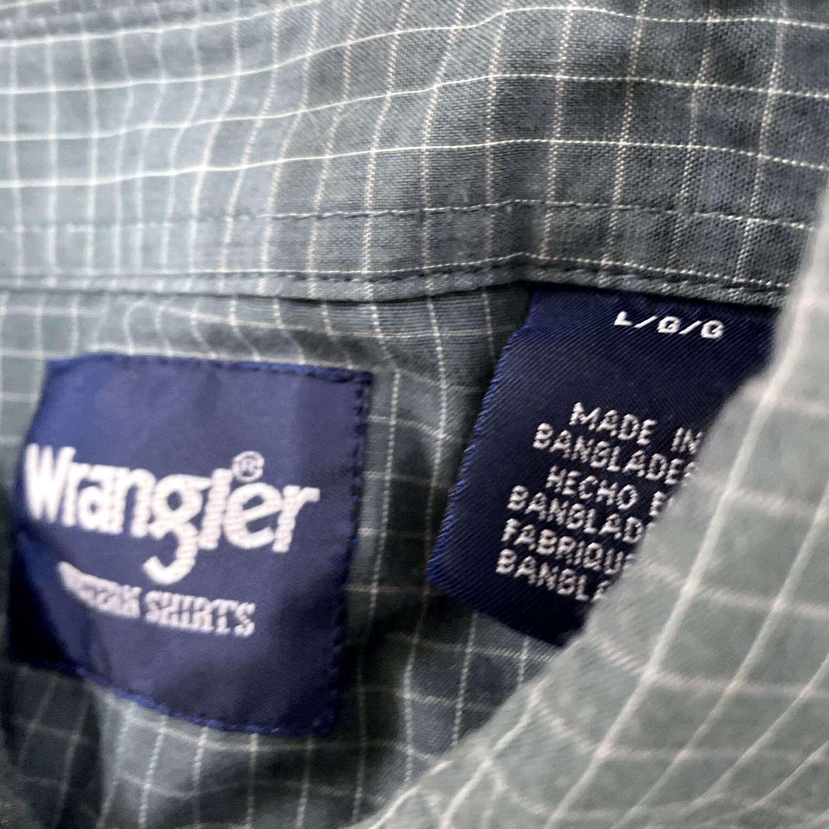 Wrangler VINTAGE WRANGLER Western Shirts Pearl Snap Men L Green Plaid Retro 48" Button-Up Shirt Size US L / EU 52-54 / 3 - 7 Thumbnail