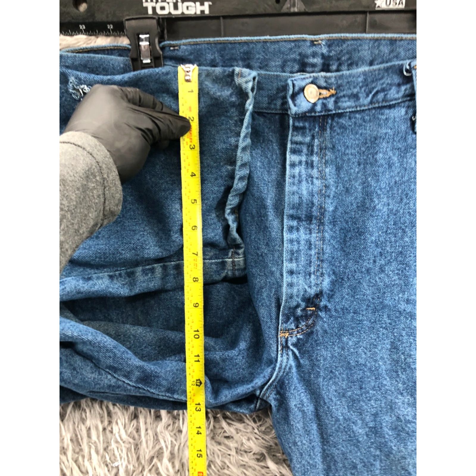 Wrangler Wrangler Jeans Straight 40x30 Mens Mid Wash Blue FLAW - Vintage? No - Regular 5-Pocket Denim Cotton Blend WW JS0100? Size US 40 / EU 56 - 4 Thumbnail
