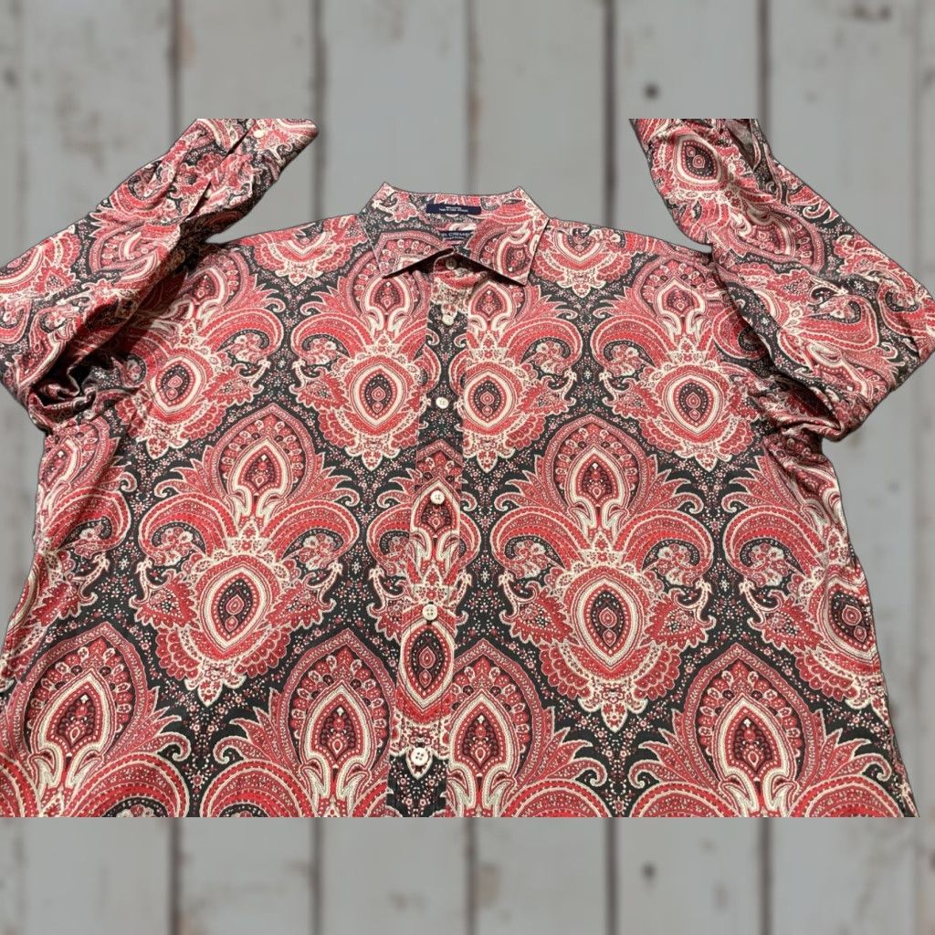 Cremieux Daniel Cremieux Mens Long Sleeve Button-Up Red Paisley Shirt Large Regular Fit Size US L / EU 52-54 / 3 - 1 Thumbnail