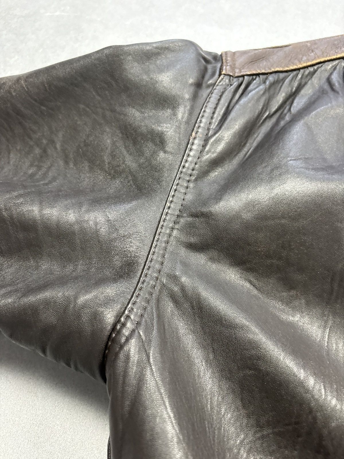 Vintage Vintage Italian Leather Shearling Jacket Aviator Brown Biker Size US M / EU 48-50 / 2 - 22 Thumbnail
