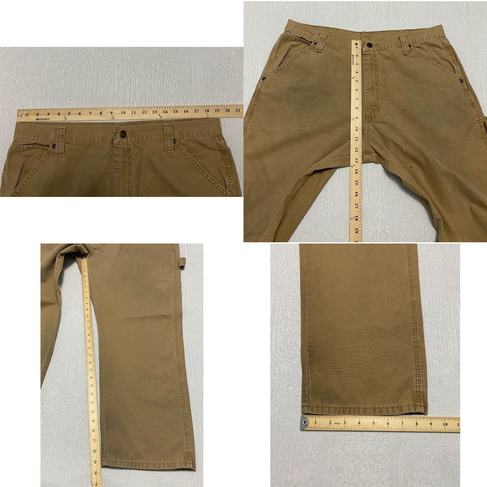 Wrangler VINTAGE Wrangler Workwear Carpenter Pants Men's 38x30 Brown Relaxed Work Pants Mens Brown 100% Cotton Wrangler Carpenter Pants Mens Size 38x30 Brown Size US 38 / EU 54 - 8 Thumbnail