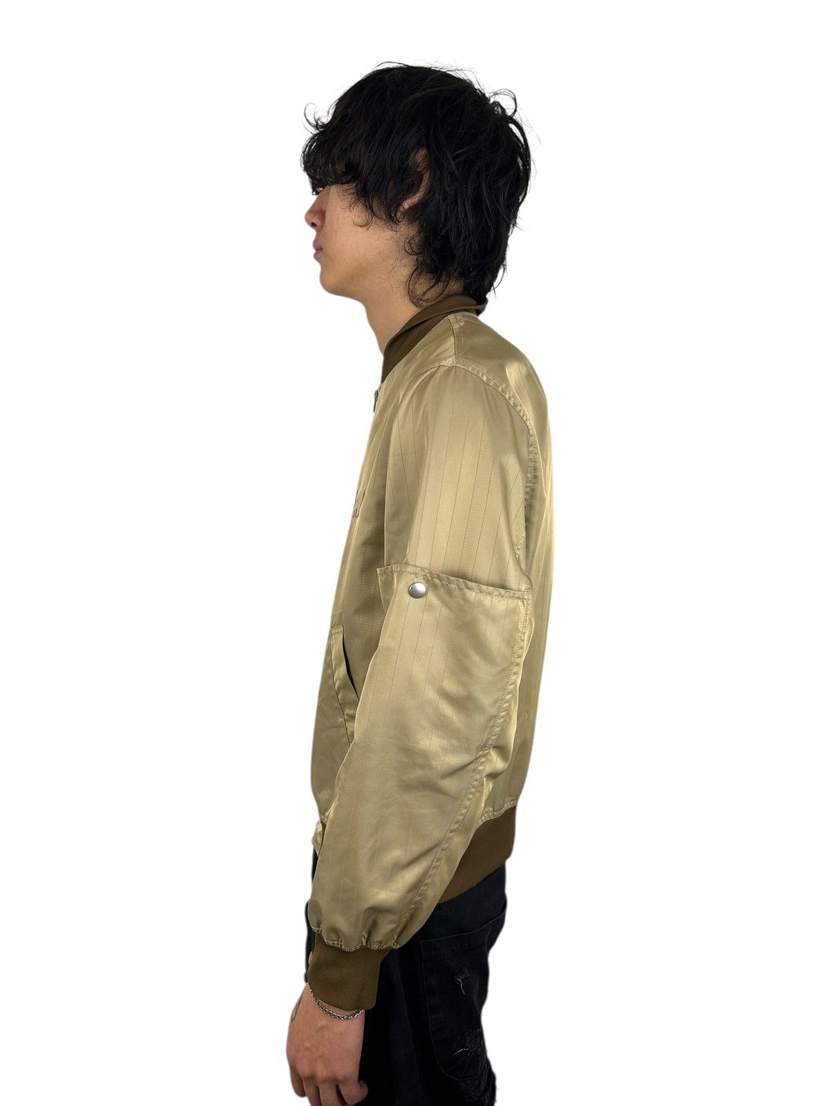 PPFM 2000s PPFM Satin Pinstripe Embroidered Baseball Bomber (M) Size US M / EU 48-50 / 2 - 5 Thumbnail