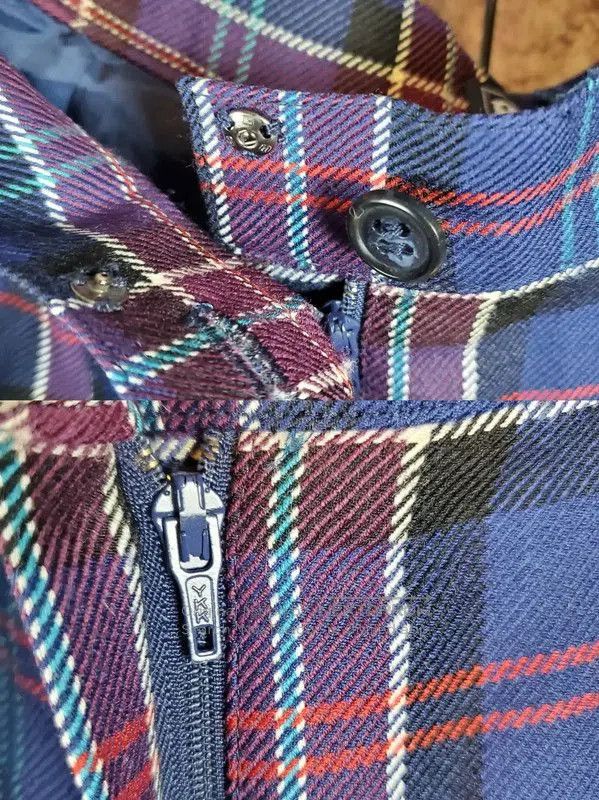 Burberry Burberry Women's Wool Plaid Pants in Deep Blue. Size 23" - 8 Thumbnail