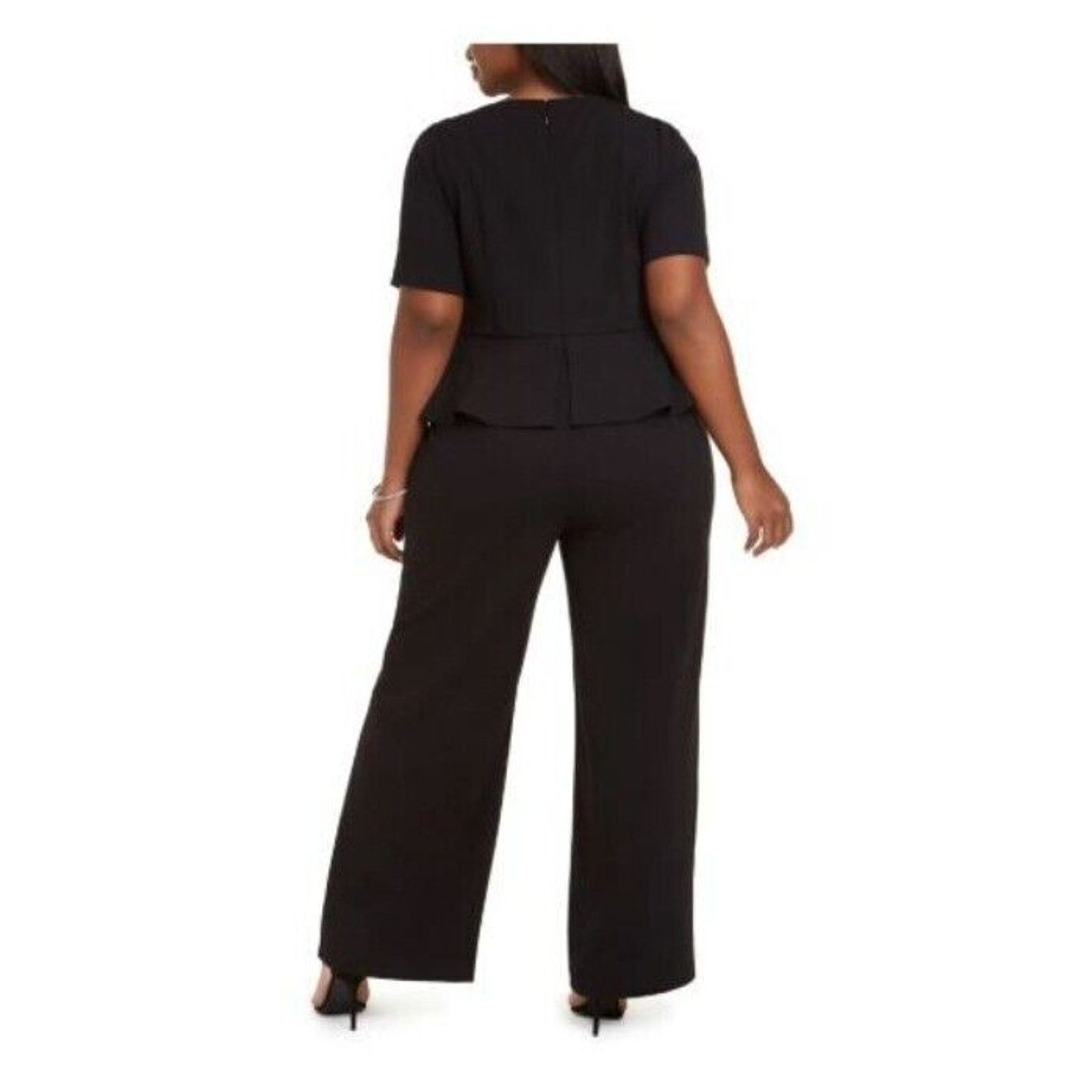 Adrianna Papell ADRIANNA PAPELL Womens Black Gathered Jumpsuit Size 42" / US 20 - 3 Thumbnail
