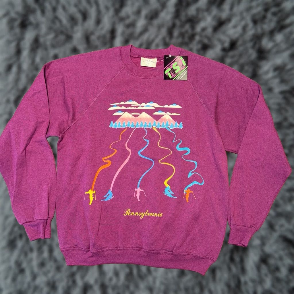 Vintage VINTAGE 80s Ski Pennsylvania Sweatshirt Mountain Downhill Trees Women’s Large Size L / US 10 / IT 46 - 1 Thumbnail