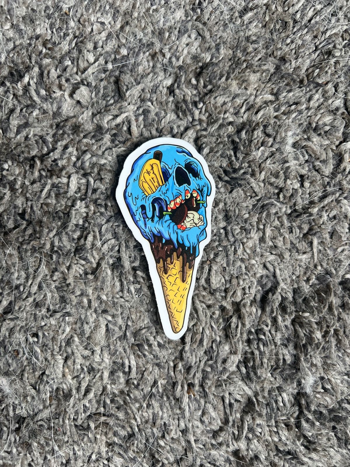 Hypebeast × Vintage Blue Skull Ice Cream Cone Sticker Size ONE SIZE - 1 Thumbnail