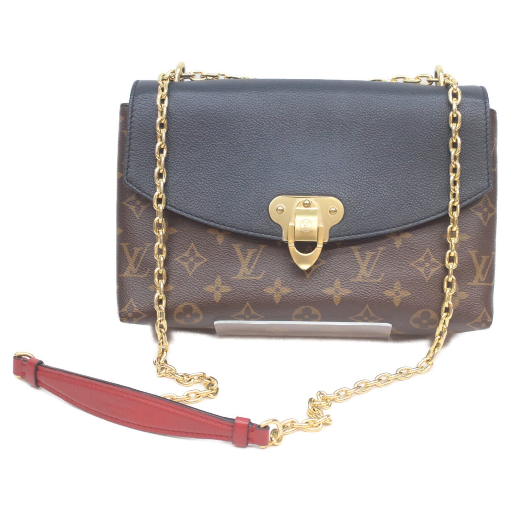 Louis Vuitton LOUIS VUITTON 2019 M43714 Monogram Taurillon Noir Saint-Placide Shoulder Bag Brown/Black Women's Size ONE SIZE - 1 Thumbnail