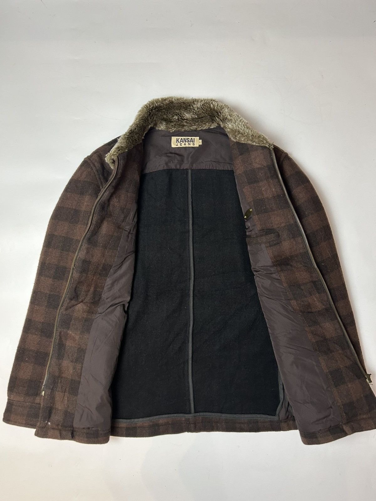 Japanese Brand × Kansai Yamamoto × Vintage VINTAGE KANSAI JEANS WOOL FUR JACKET Size US L / EU 52-54 / 3 - 2 Thumbnail