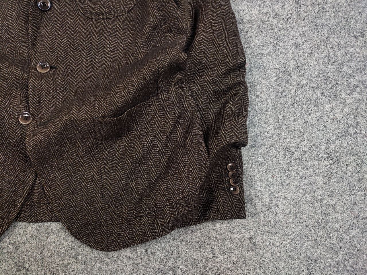 Paoloni Paoloni Design Brown Texture Wool Blend Blazer Jacket Size US M / EU 48-50 / 2 - 10 Thumbnail