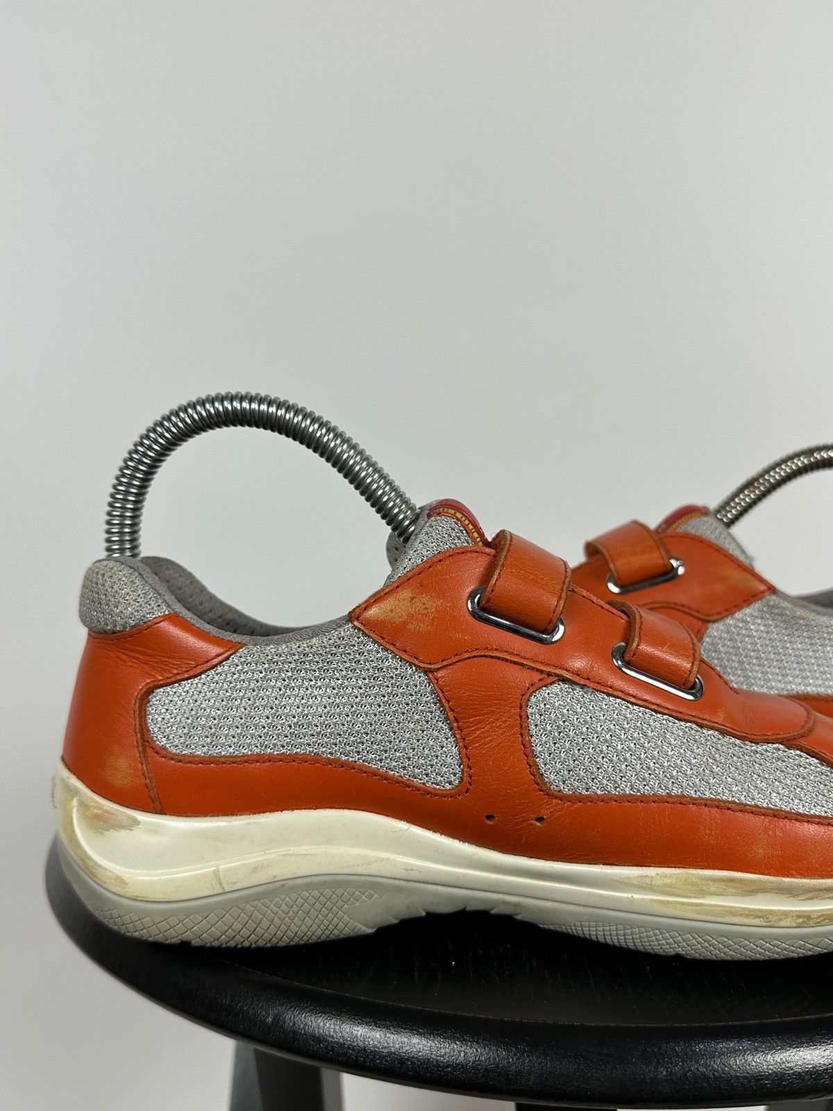 Prada Vintage Prada America’s Cup Orange Leather Sneakers Size US 5 / IT 35 - 16 Thumbnail