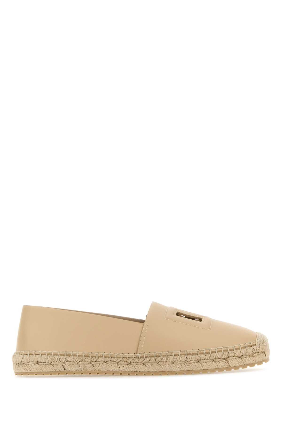 image of Dolce Gabbana Cappuccino Leather Espadrilles Shoes in Beige O Tan, Men's (Size 7)
