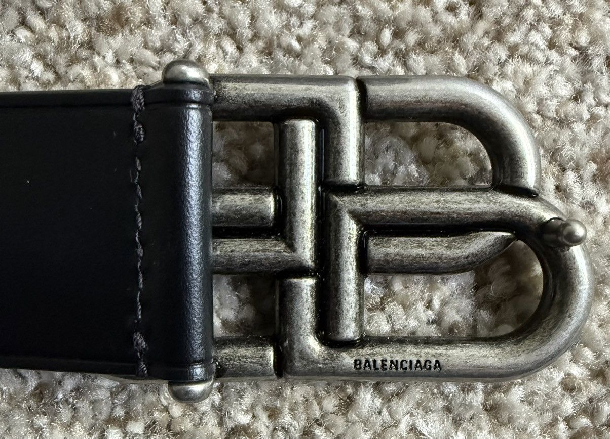 Balenciaga BALENCIAGA Men’s Black Adjustable Dress Belt with BB Buckle Size ONE SIZE - 12 Thumbnail