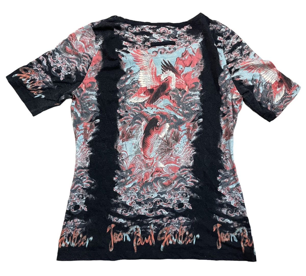 Jean Paul Gaultier Jean Paul Gaultier Full Print Tshirt Fish Koi Design Size S / US 4 / IT 40 - 2 Thumbnail