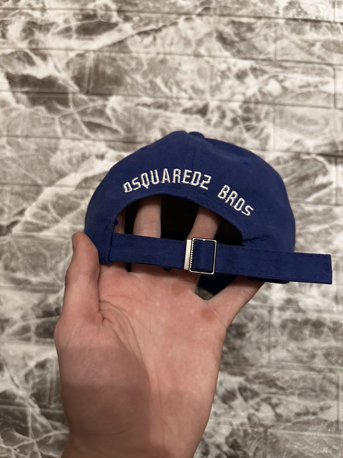 Japanese Brand Dsquared Style Bros Patch Cap – Blue One Size Size ONE SIZE - 5 Thumbnail