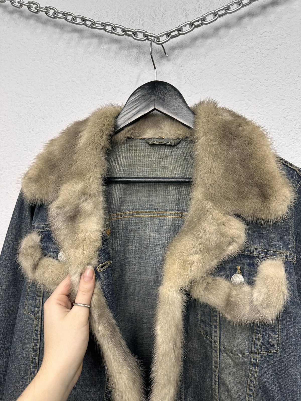 If Six Was Nine Ifsixwasnine Leather Denim Jacket Y2K Japan Hoodie Fur Goa Size M / US 6-8 / IT 42-44 - 14 Thumbnail