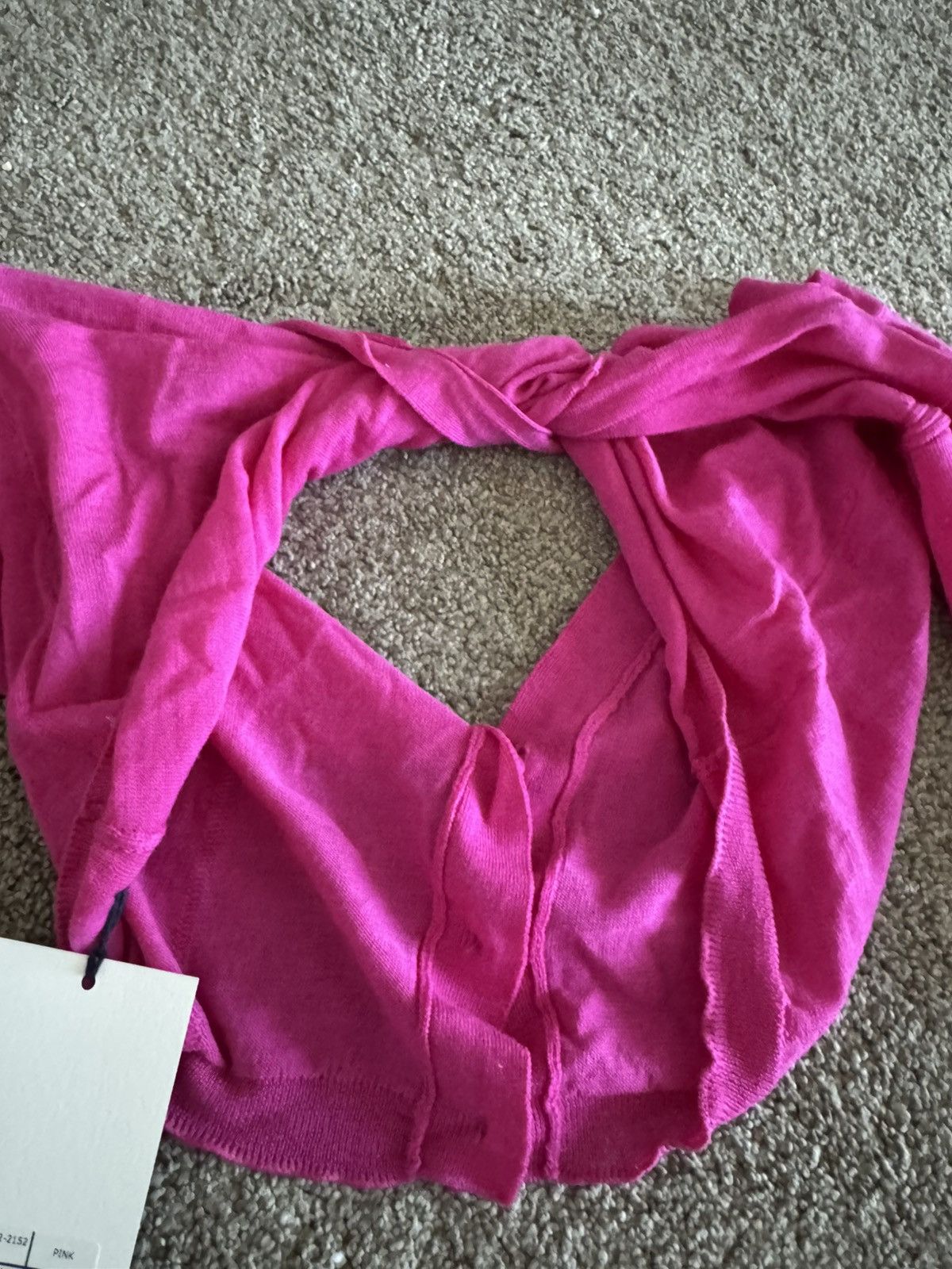 Jacquemus Jacquemus Cropped Long Sleeved Wool Cardigan Top Bright Pink Size XS / US 0-2 / IT 36-38 - 9 Thumbnail