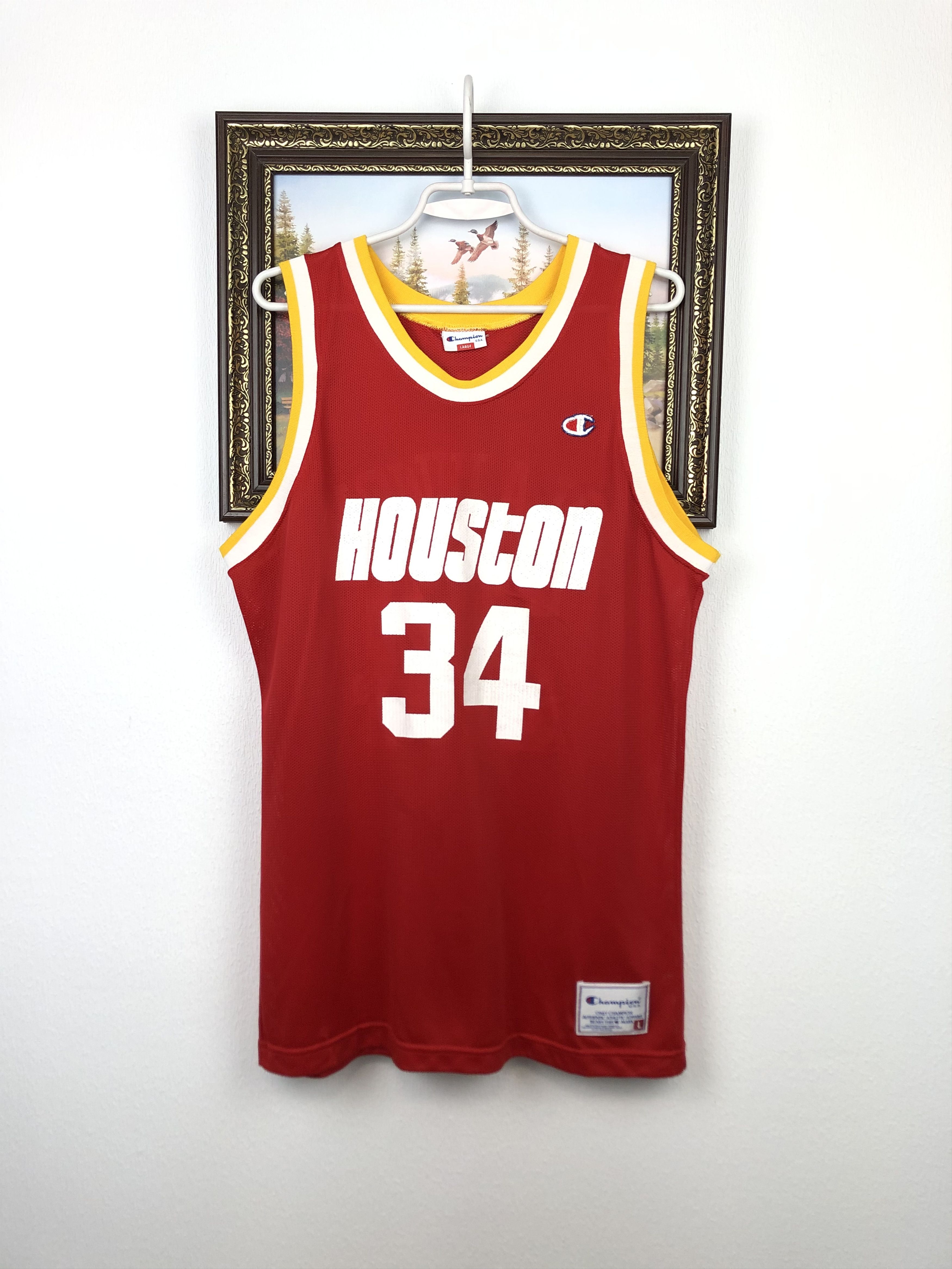 Champion Vintage Hakeem Olajuwon Houston Rockets Champion NBA Jersey Size US L / EU 52-54 / 3 - 1 Thumbnail