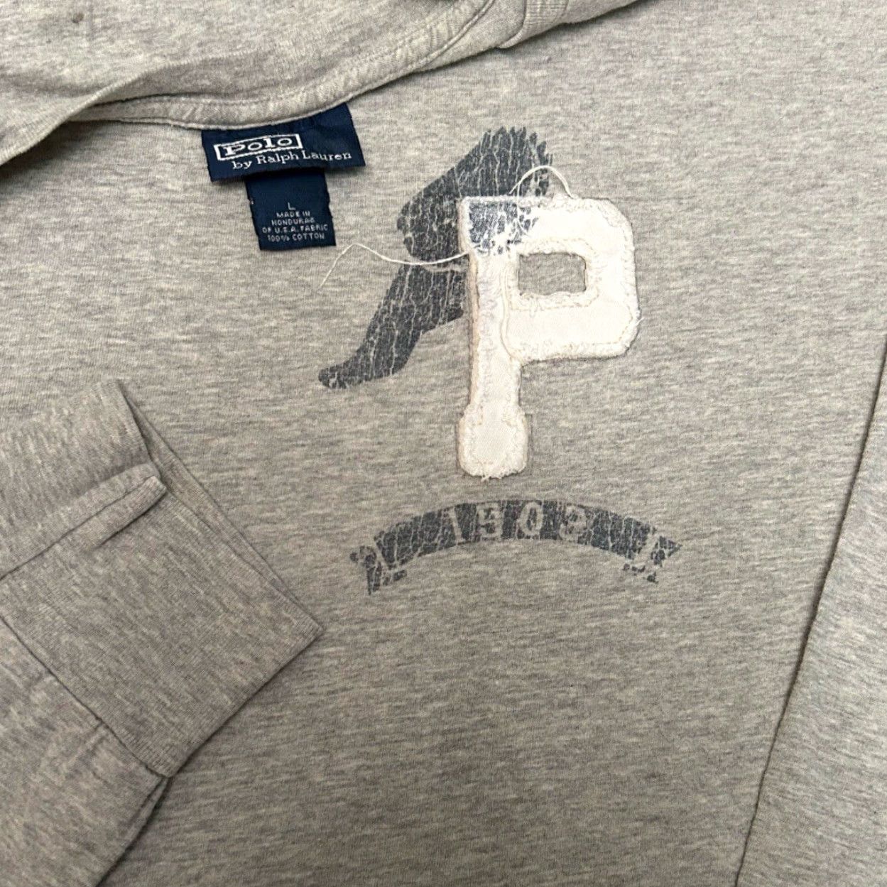 Polo Ralph Lauren VINTAGE Polo Ralph Lauren P-Wing Logo VTG Long Sleeve Shirt Mens Large Gray 90s Hip Hop USA Logo Shirt Mens L Size US L / EU 52-54 / 3 - 2 Thumbnail
