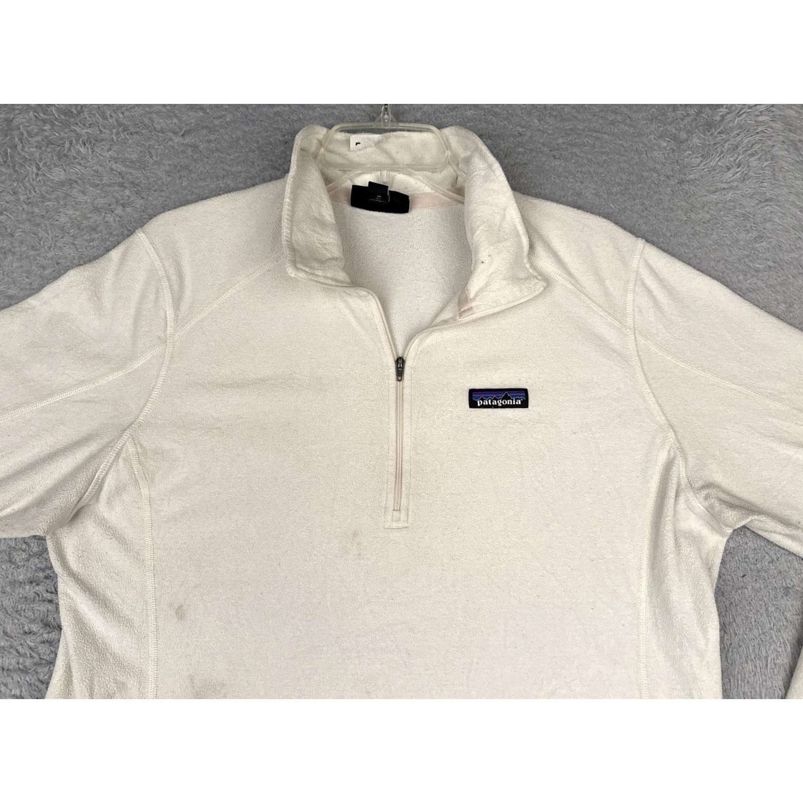 Patagonia Patagonia Sweater Womens XL White 1/4 Zip Mock Neck Fleece Pullover Top Size XL / US 12-14 / IT 48-50 - 4 Thumbnail