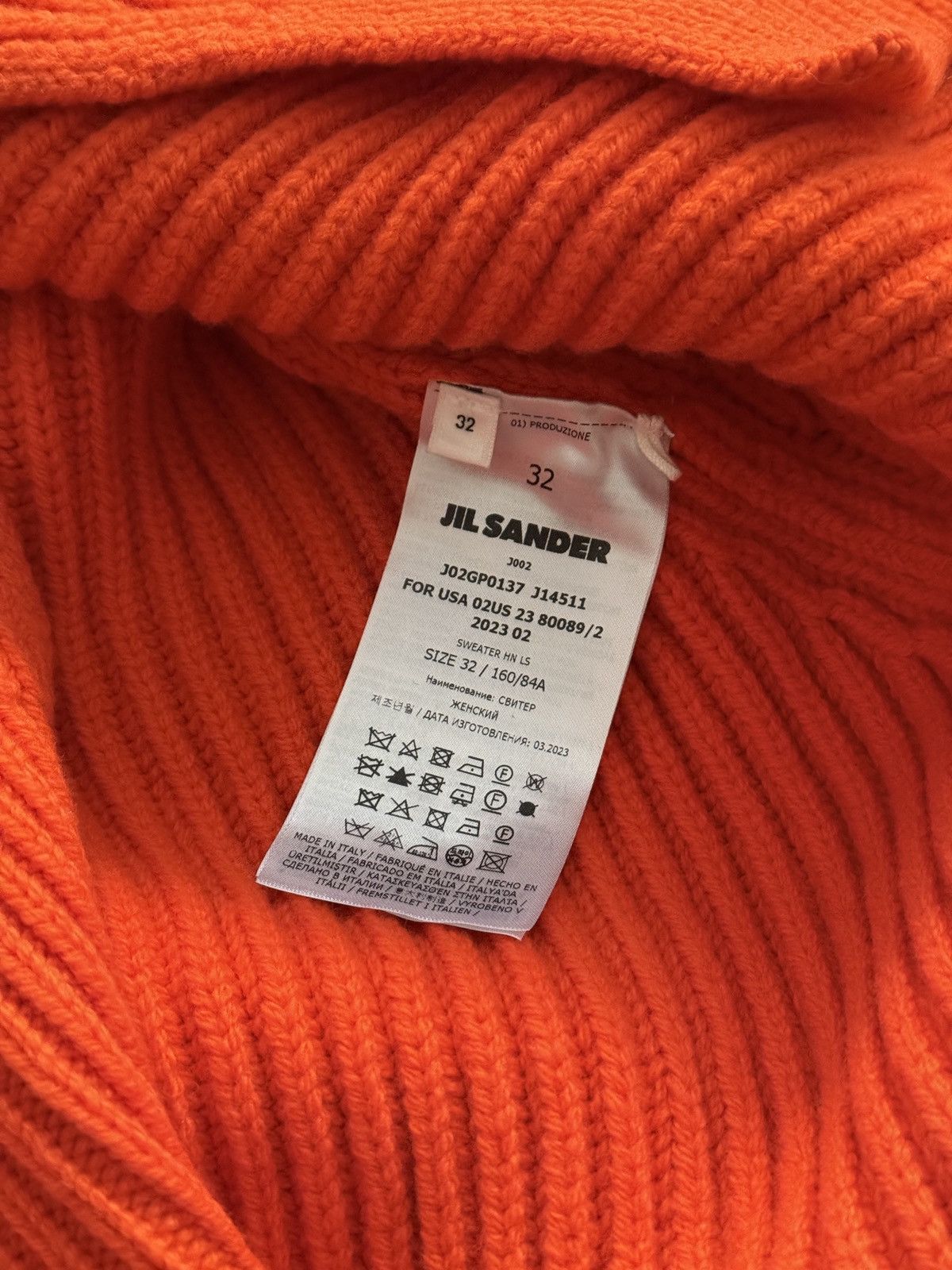 Jil Sander Jil Sander Burnt Orange Ribbed Wool Sweater 32 Size S / US 4 / IT 40 - 8 Thumbnail