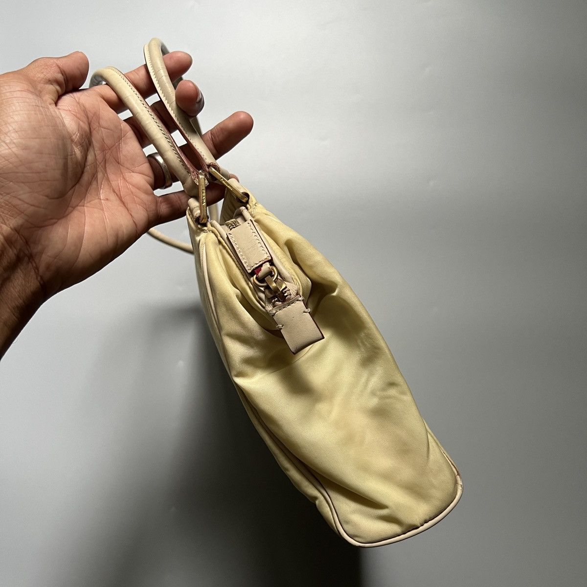 Prada Authentic Vintage Prada Tessuto "Champagne" Handbag Size ONE SIZE - 9 Thumbnail