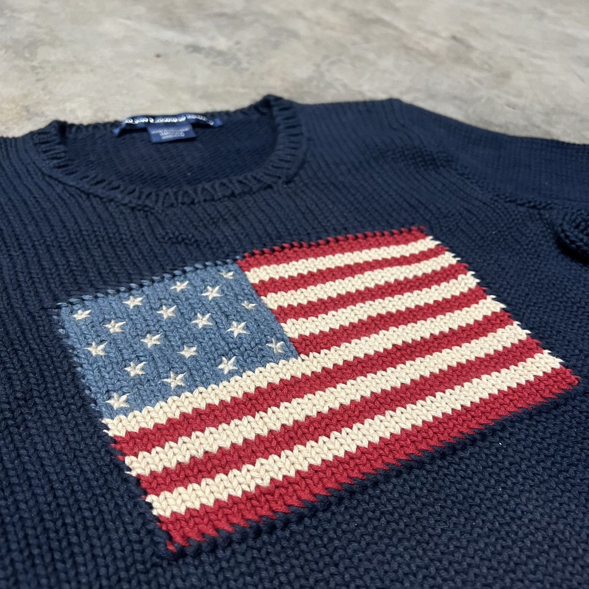 Polo Ralph Lauren × RRL Ralph Lauren × Ralph Lauren Vintage 2000’s Polo Ralph Lauren Sport 🇺🇸 Flag Knit Sweater Size US XS / EU 42 / 0 - 4 Thumbnail