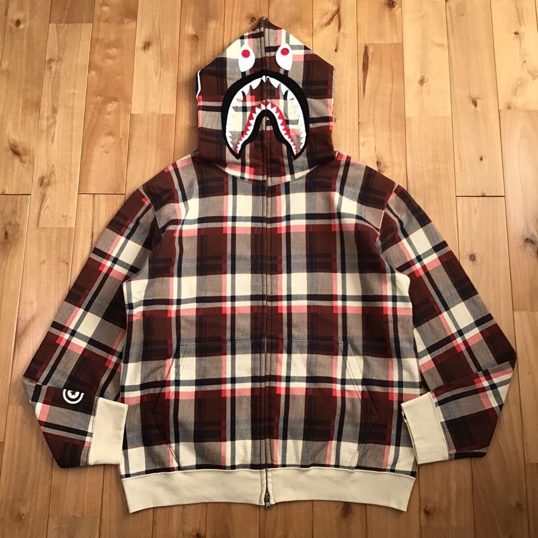 Bape × Nigo NFS limited BAPE Check sharkf ull zip hoodie a bathing ape Size US M / EU 48-50 / 2 - 1 Thumbnail